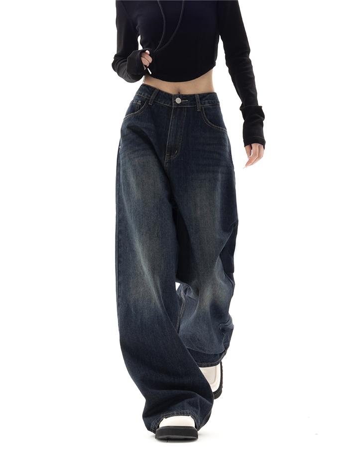 Women’s Baggy Wide Leg Jeans | Dark Wash