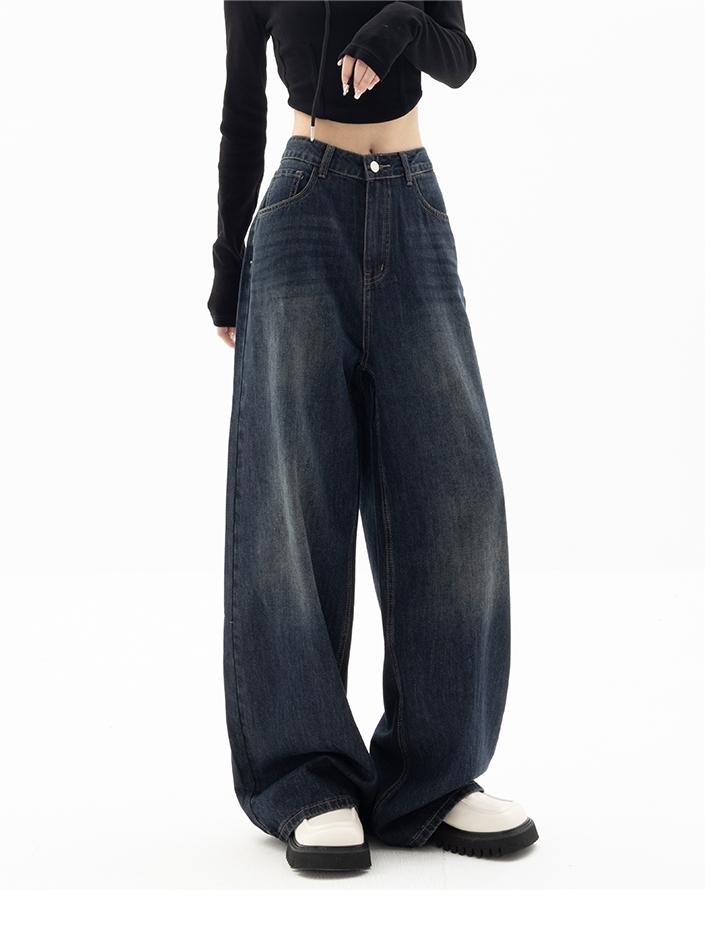Women’s Baggy Wide Leg Jeans | Dark Wash