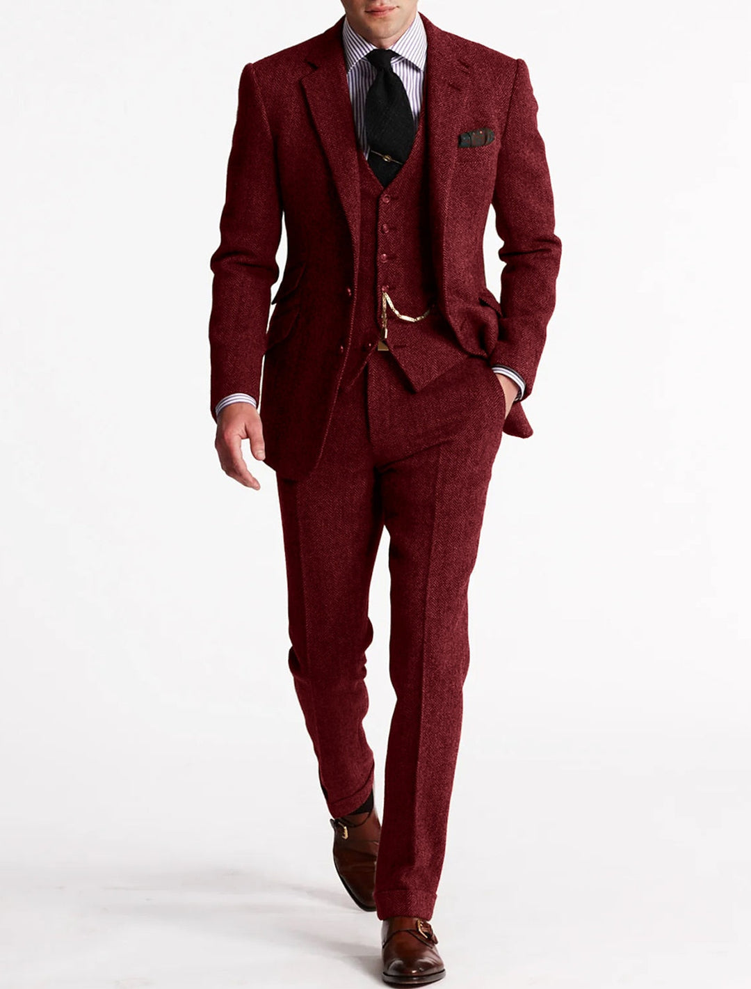 Ryker - Men's Tri-Set Nuptial Suit With Chest Pocket