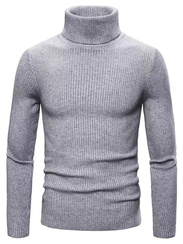 Men’s Ribbed Knit Jumper | Turtleneck