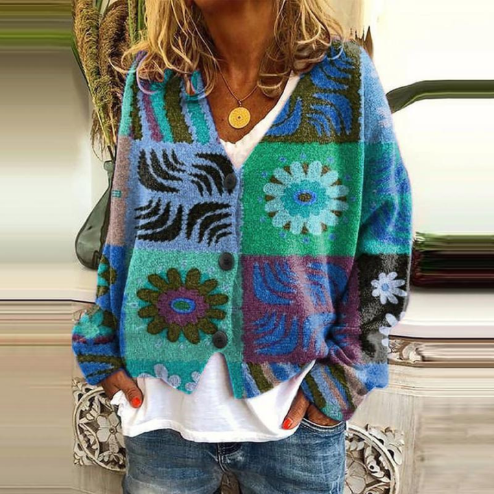 Women’s Floral Knit Cardigan | Button-Up
