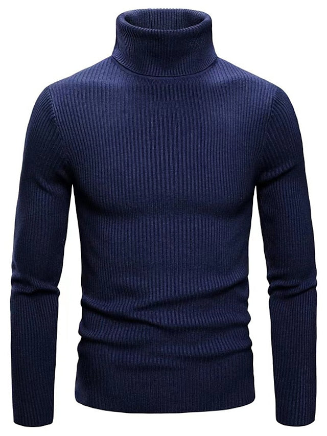 Men’s Ribbed Knit Jumper | Turtleneck
