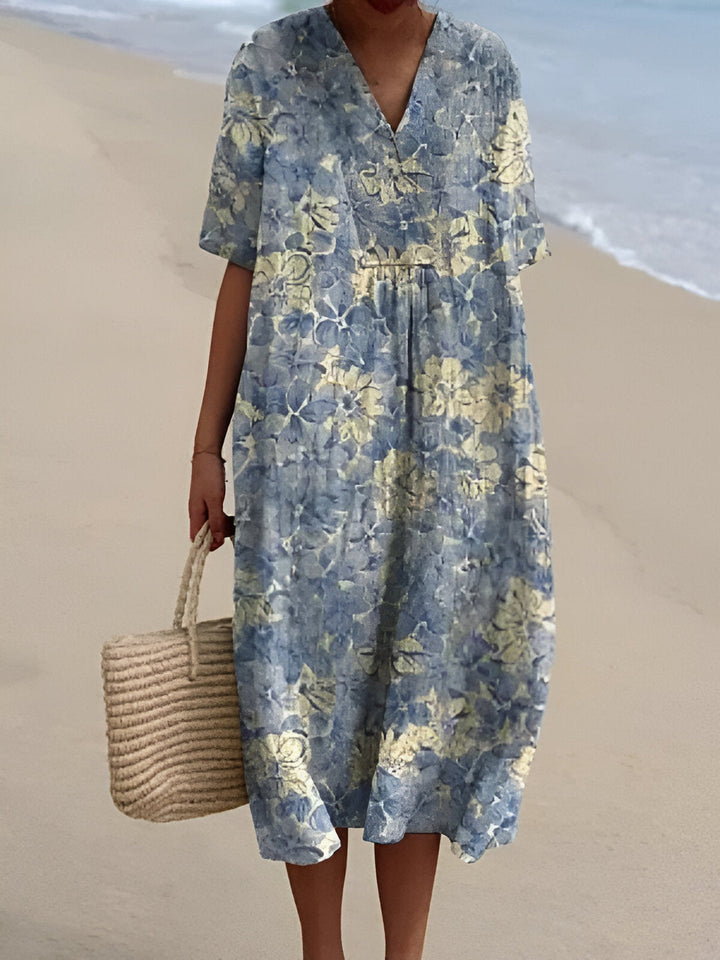 Women’s Loose V-Neck Dress | Midi