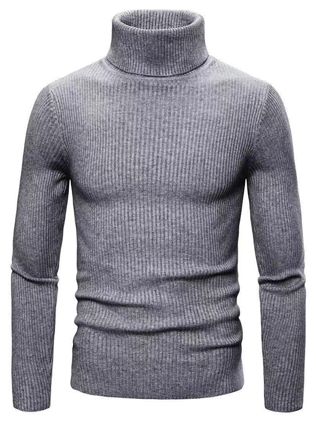 Men’s Ribbed Knit Jumper | Turtleneck