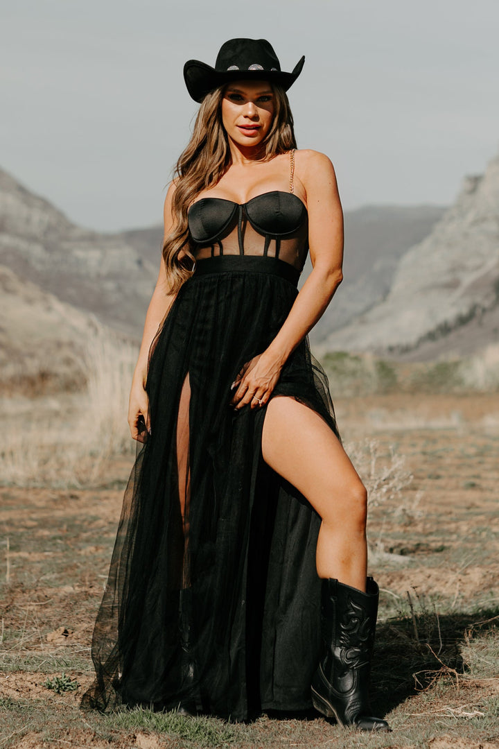 Women’s Sheer Corset Dress | Maxi