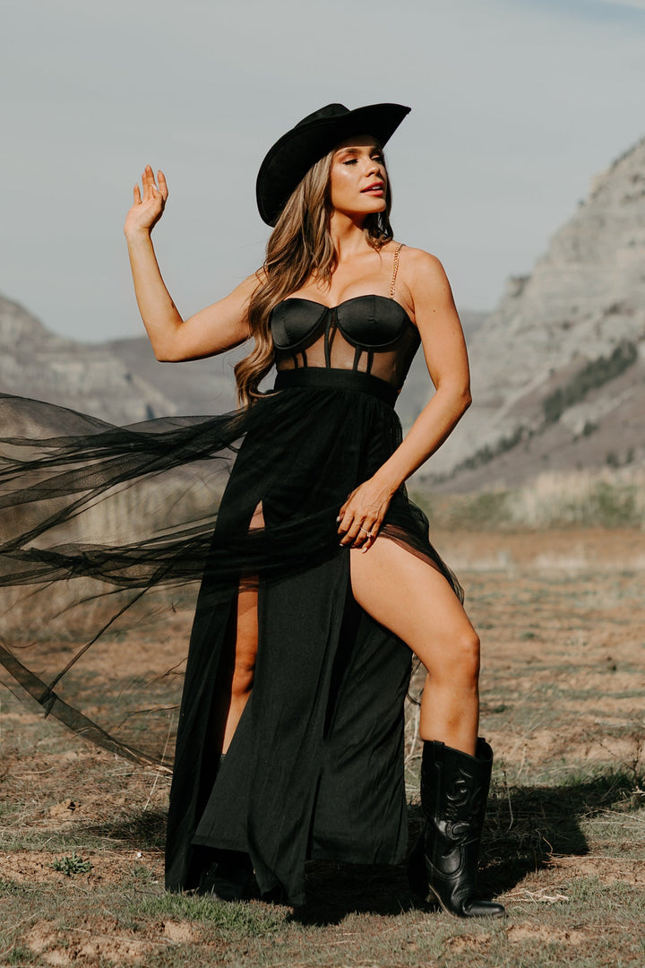 Women’s Sheer Corset Dress | Maxi