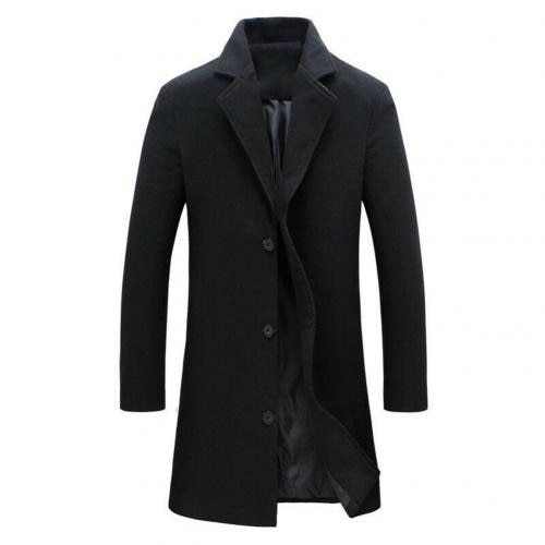 Men’s Single-Breasted Long Coat | Formal
