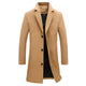 Men’s Single-Breasted Long Coat | Formal