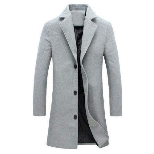 Men’s Single-Breasted Long Coat | Formal