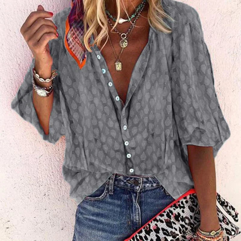 Women’s Printed Button Loose Shirt | Casual Fit