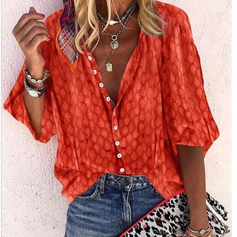 Women’s Printed Button Loose Shirt | Casual Fit