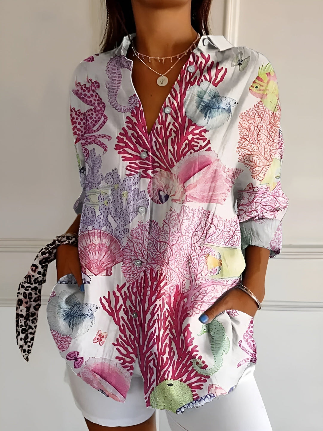 Women’s Printed Button Shirt | Casual Fit