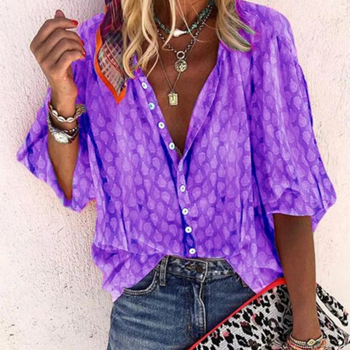 Women’s Printed Button Loose Shirt | Casual Fit