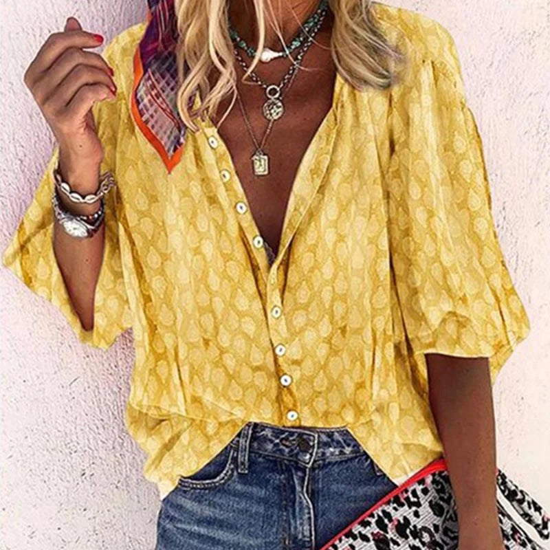 Women’s Printed Button Loose Shirt | Casual Fit