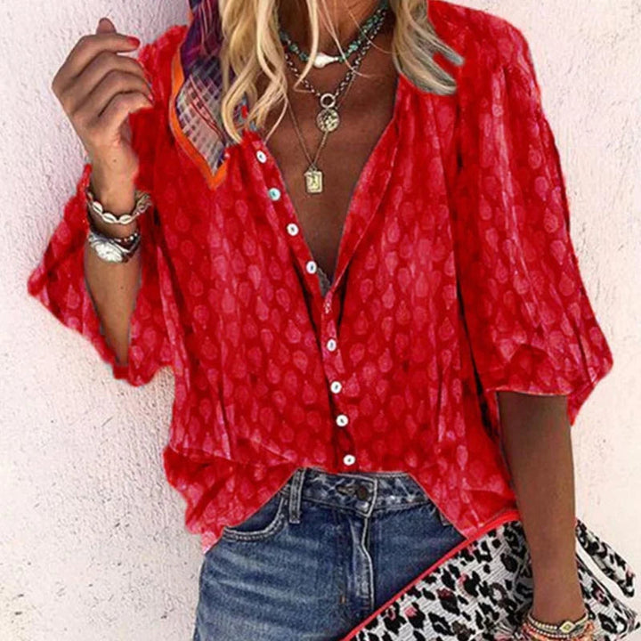 Women’s Printed Button Loose Shirt | Casual Fit