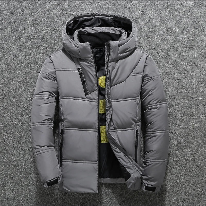 Men’s Hooded Winter Jacket | Quilted Zip-Up
