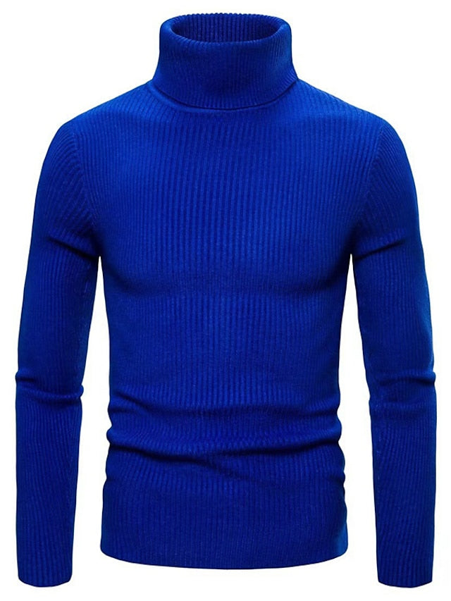Men’s Ribbed Knit Jumper | Turtleneck