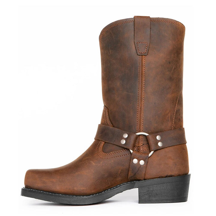 Men’s Mid-Calf Harness Boots | Square Toe