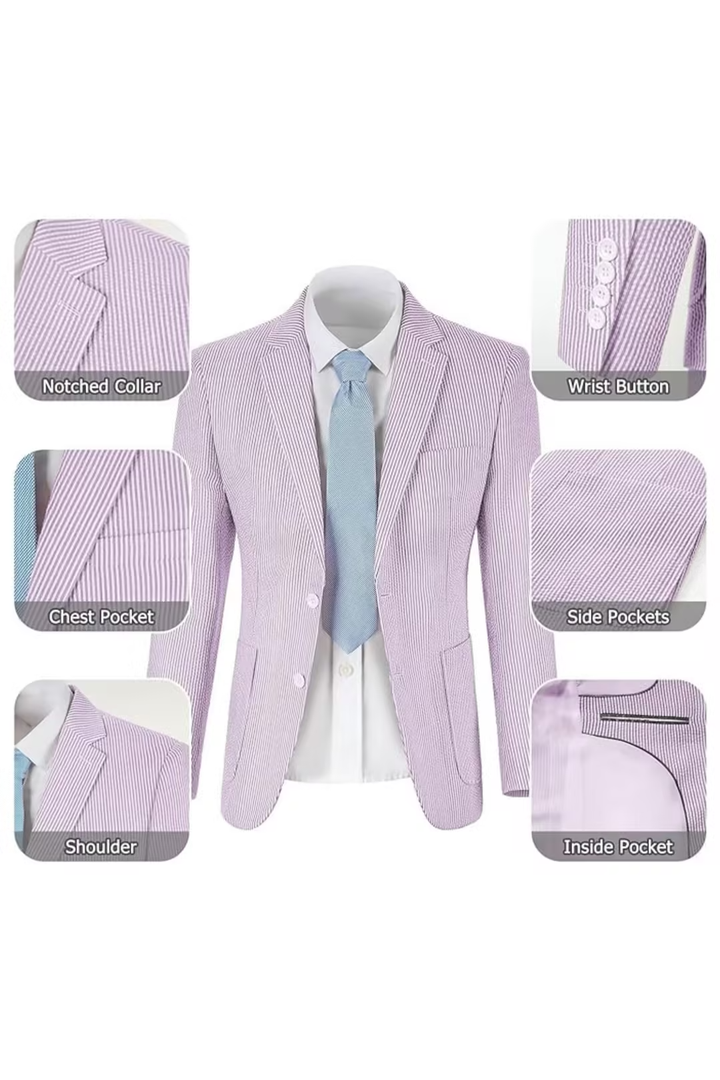 Men’s Striped Formal Suit Set | Two Piece