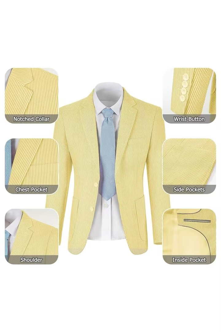 Men’s Striped Formal Suit Set | Two Piece