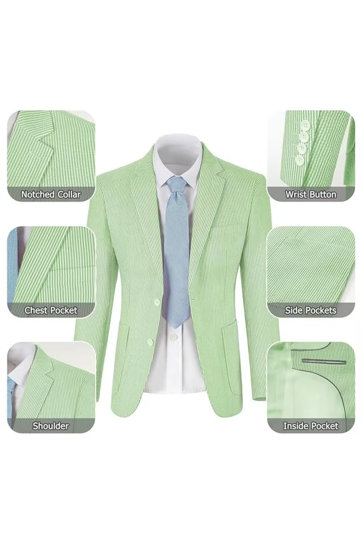 Men’s Striped Formal Suit Set | Two Piece
