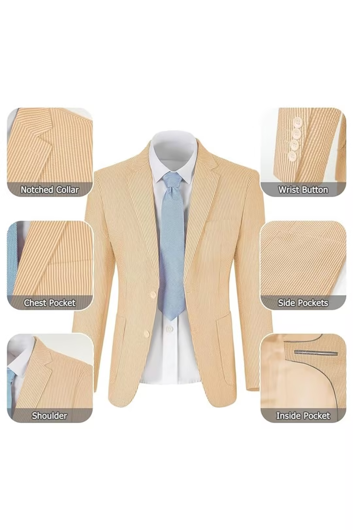 Men’s Striped Formal Suit Set | Two Piece