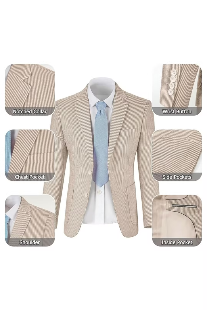 Men’s Striped Formal Suit Set | Two Piece
