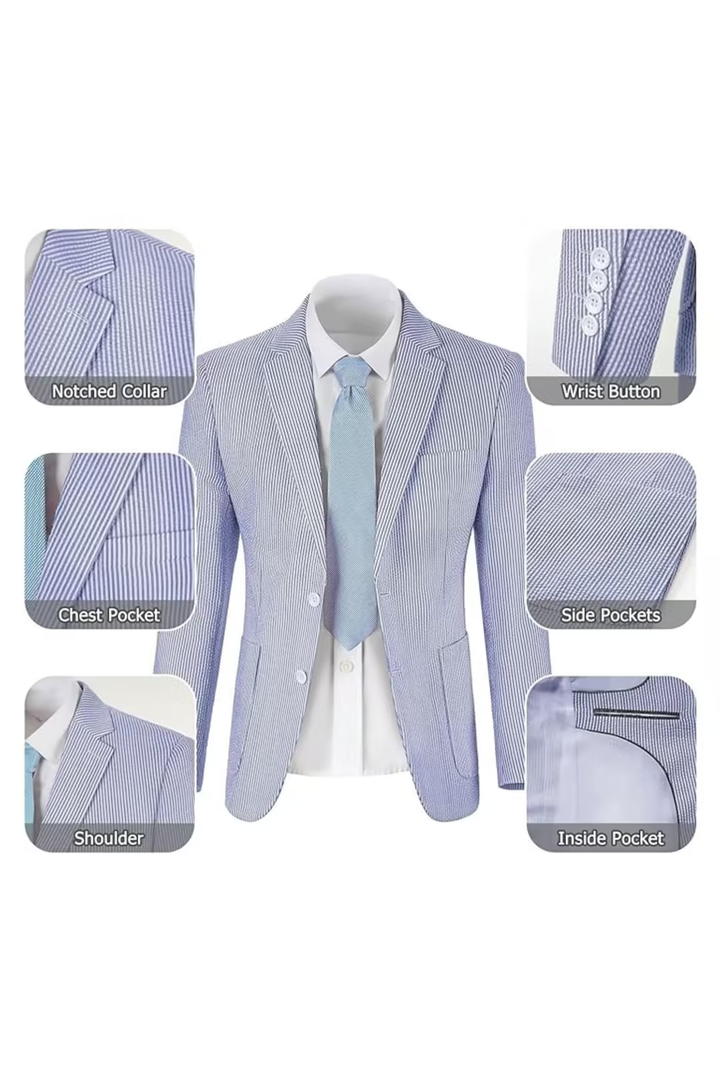 Men’s Striped Formal Suit Set | Two Piece