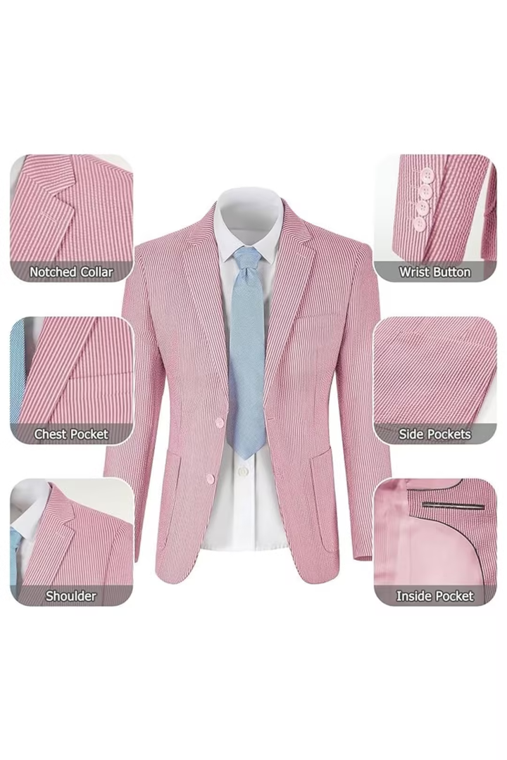 Men’s Striped Formal Suit Set | Two Piece