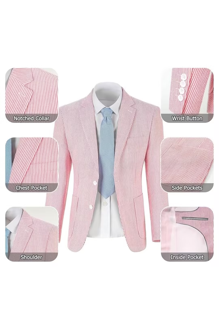 Men’s Striped Formal Suit Set | Two Piece