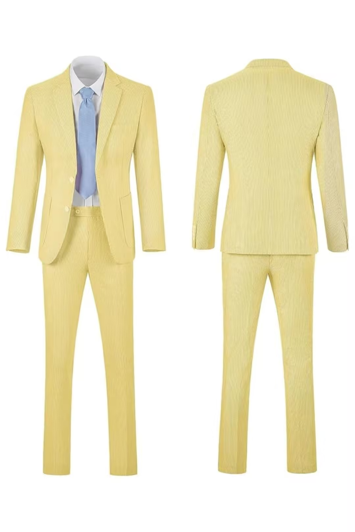 Men’s Striped Formal Suit Set | Two Piece