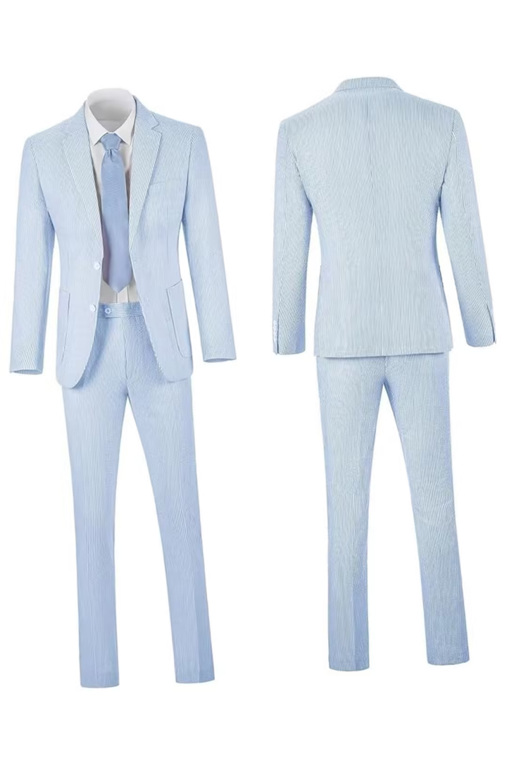 Men’s Striped Formal Suit Set | Two Piece