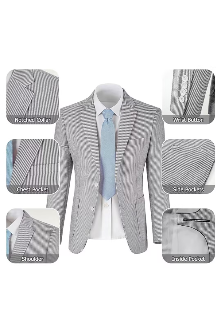Men’s Striped Formal Suit Set | Two Piece