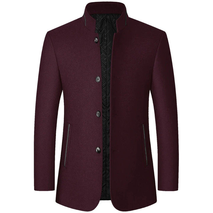 Men’s Stand Collar Coat | Button-Up
